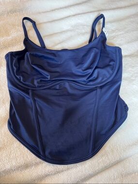 PINK Victoria’s Secret Blue medium Micro Mini Corset Tank Top  VS new with tags